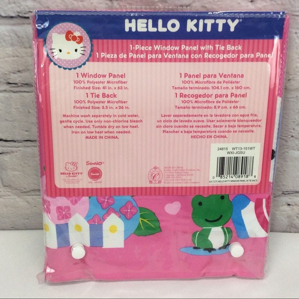 Hello Kitty Girls Window Panel w/Tie Back (1 Panel 1 Tie Back) Decor - Picture 4 of 4